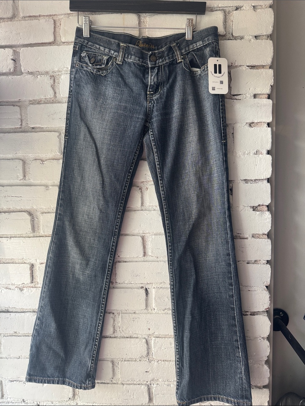 Vintage Bluenotes Dark Blue Denim Jeans with Yellow Embroidered Logo